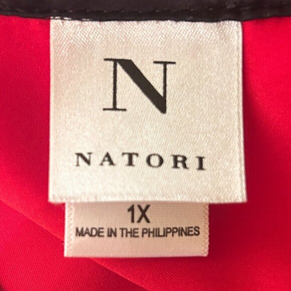 Natori SZ 1X 80's Inspired Silky Red Caftan Quiet Luxury Old Hollywood Glam Mini - Picture 6 of 8